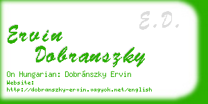 ervin dobranszky business card