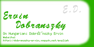 ervin dobranszky business card